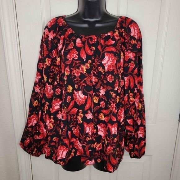 Terra & Sky floral bohemian peasant top 3x (24w-26w) - Picture 1 of 6